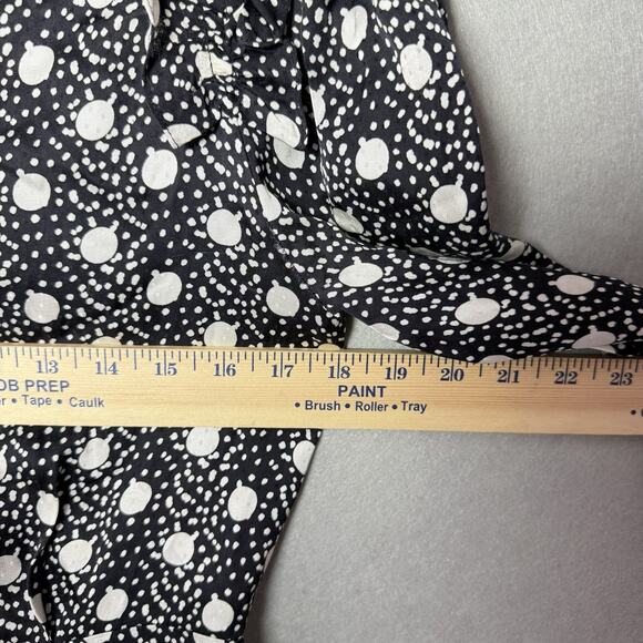 Sandro Roxane Dress Womens (EU) 38 Mini Long Sleeve Patterned Polka Dots V-Neck - Picture 13 of 13